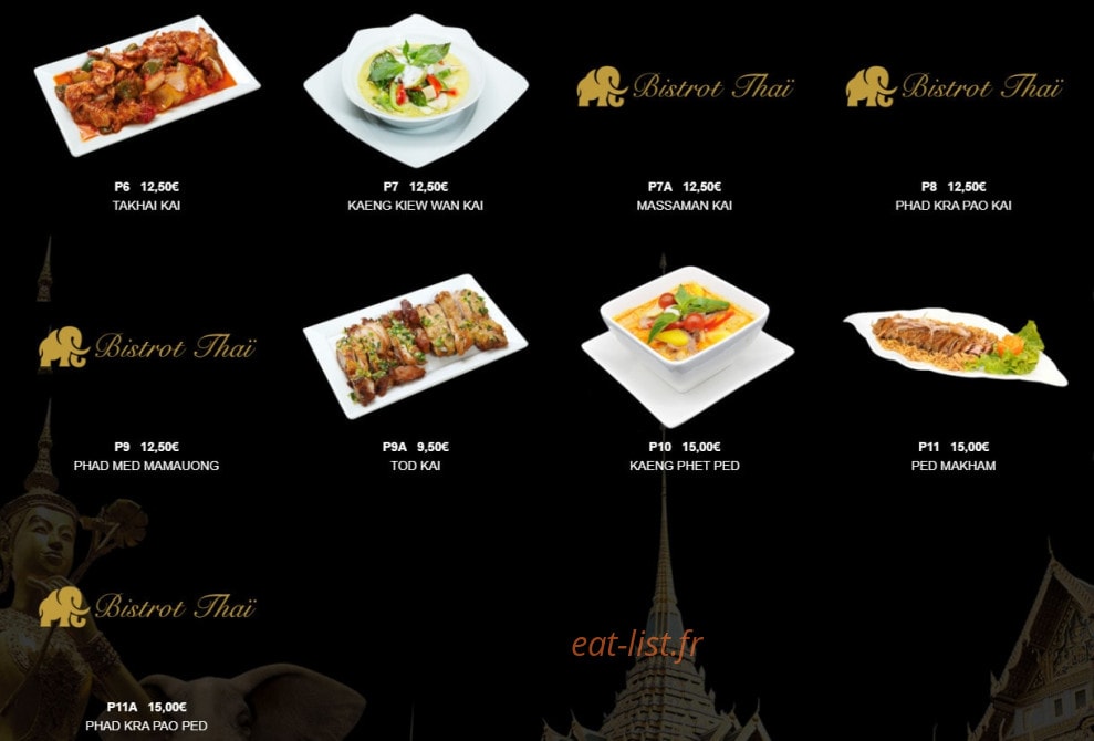 Bistrot Thaï — carte page 6