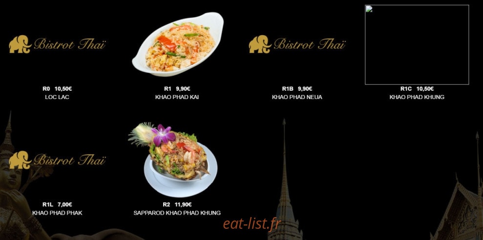 Bistrot Thaï — carte page 8