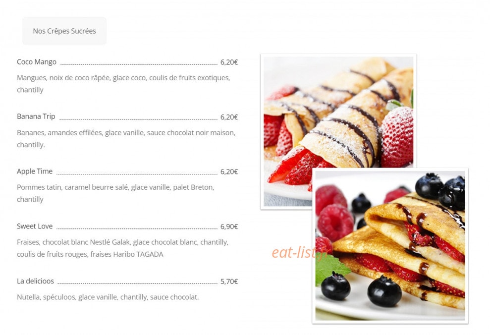 Crêperie des Courses — carte page 3
