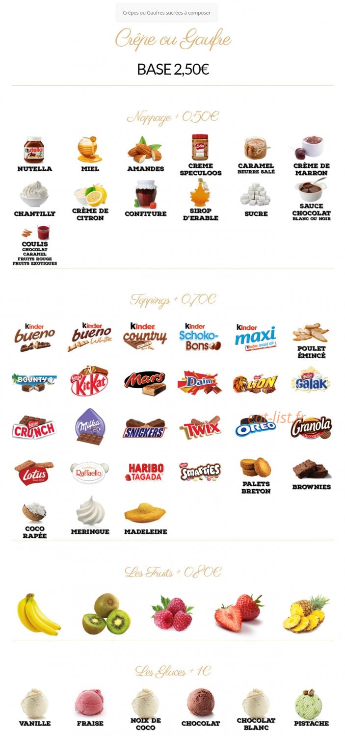 Crêperie des Courses — carte page 4