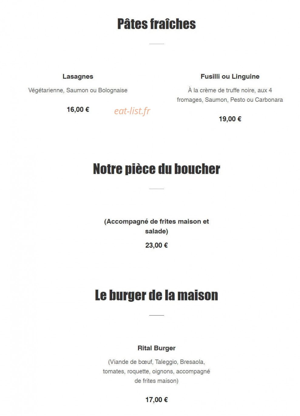 Le Relais Du Lac — carte page 3