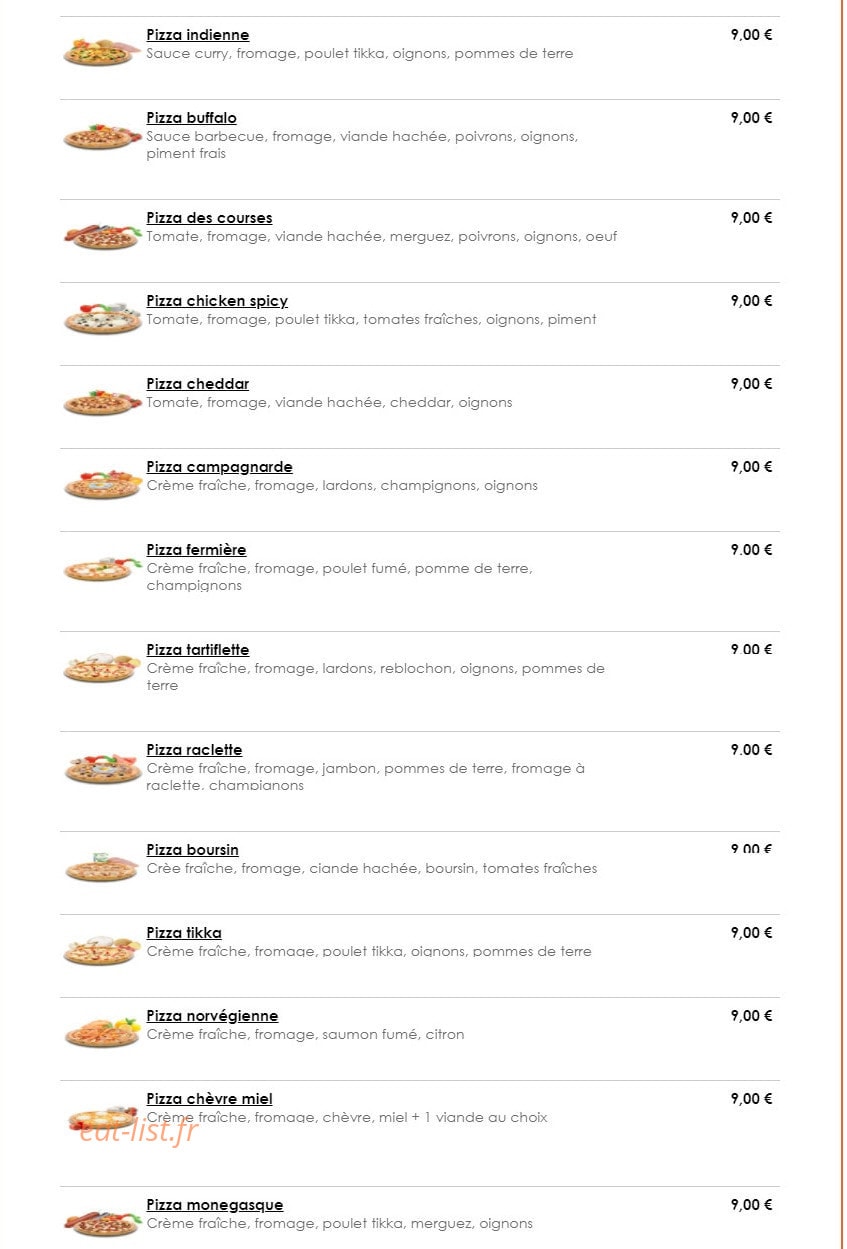 Pizza des courses — carte page 4