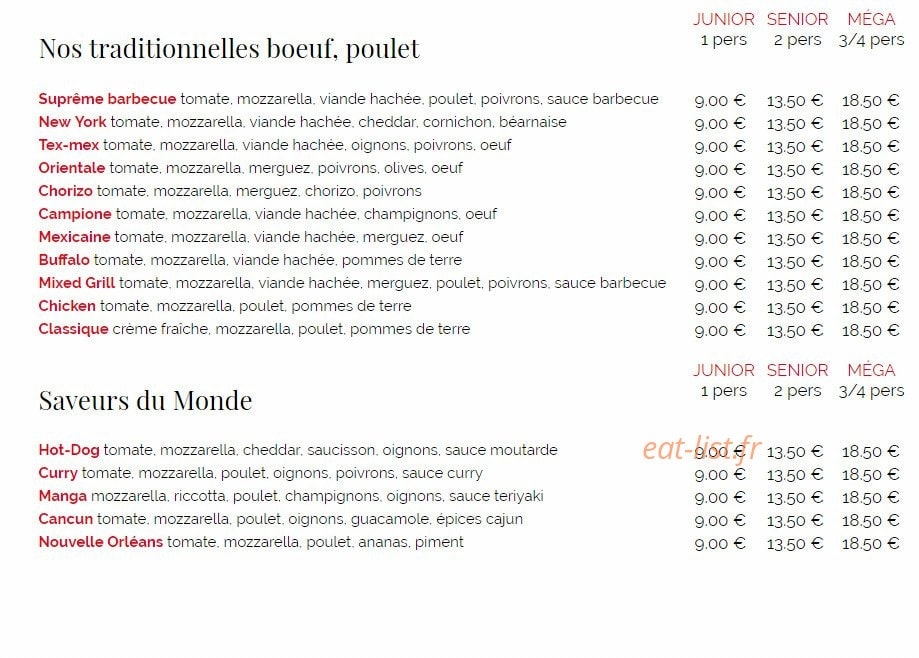 Univers Pizza — carte page 5
