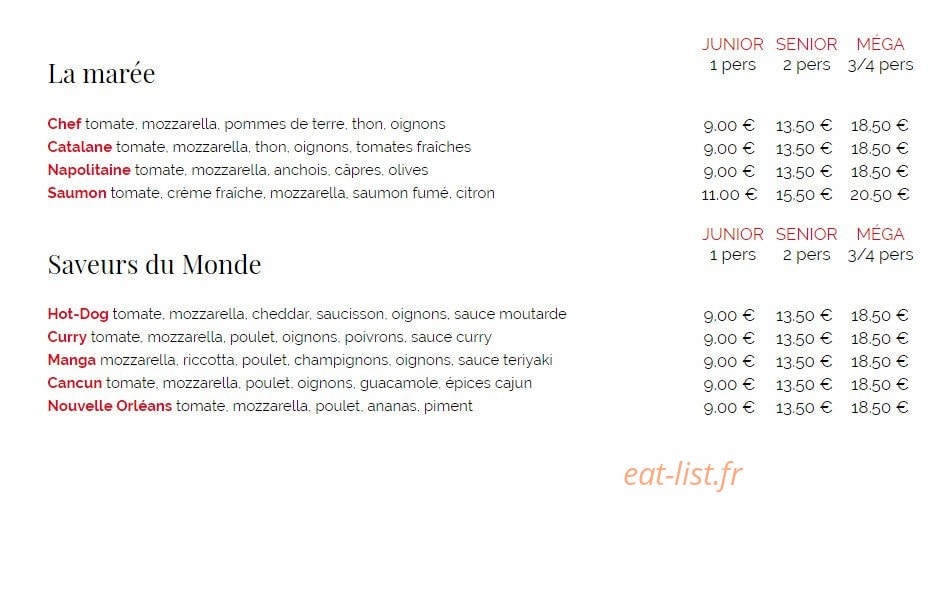 Univers Pizza — carte page 4