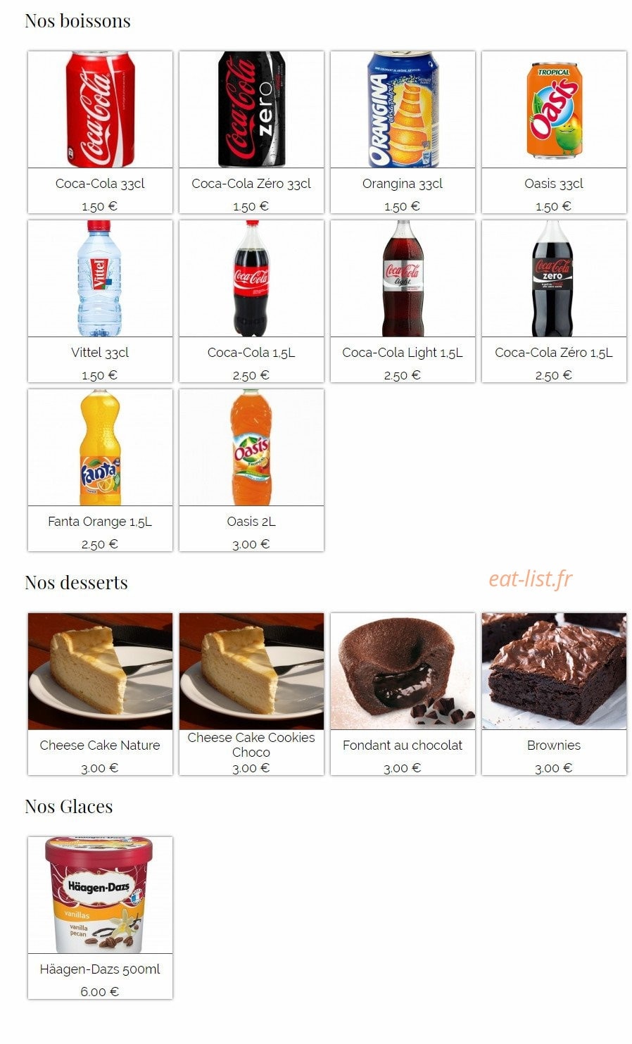Univers Pizza — carte page 7