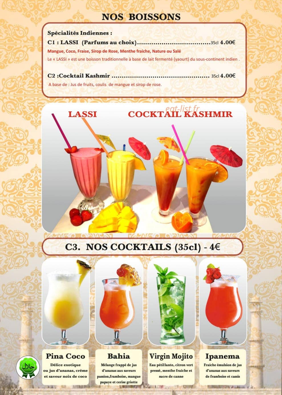 Kashmir Palace — carte page 7