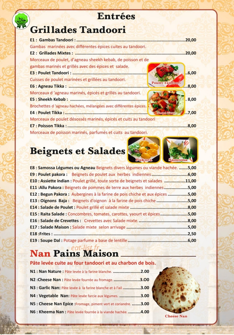 Kashmir Palace — carte page 4
