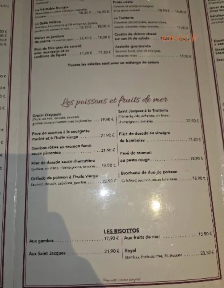 La Trattoria d'Anaa — carte page 2