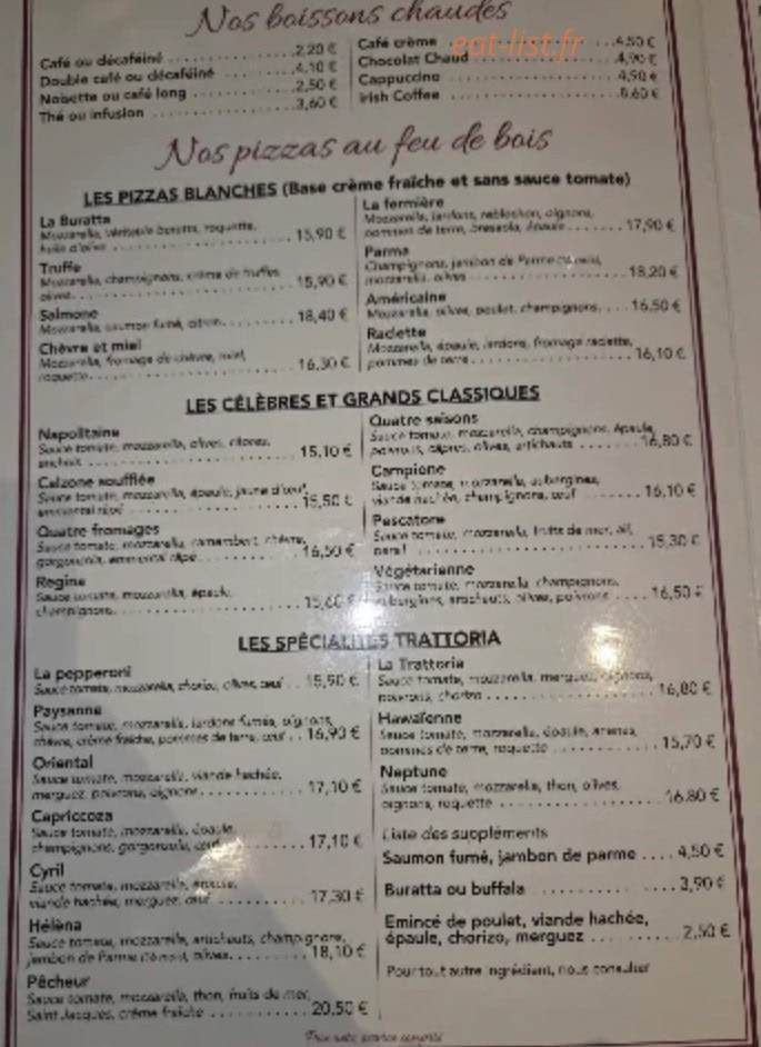 La Trattoria d'Anaa — carte page 4