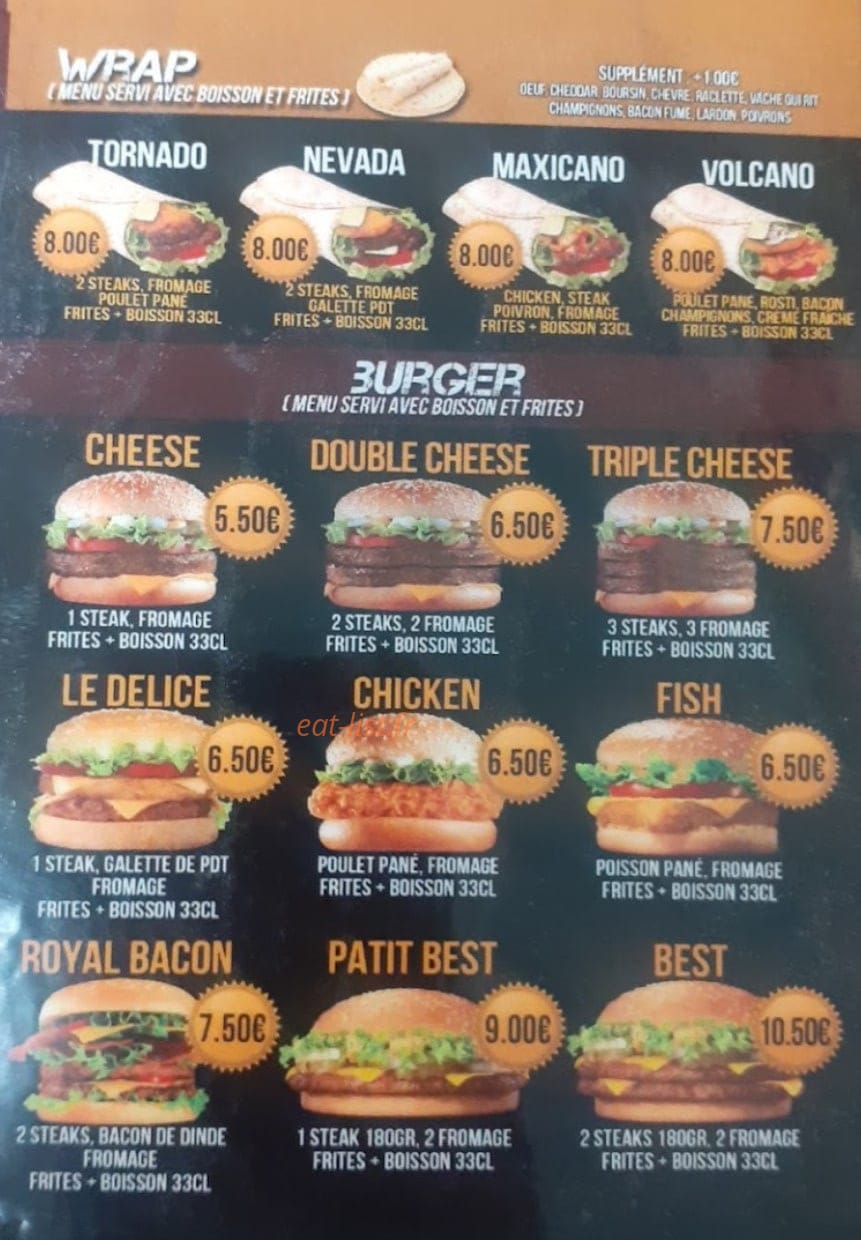 Aga Burger — carte page 2