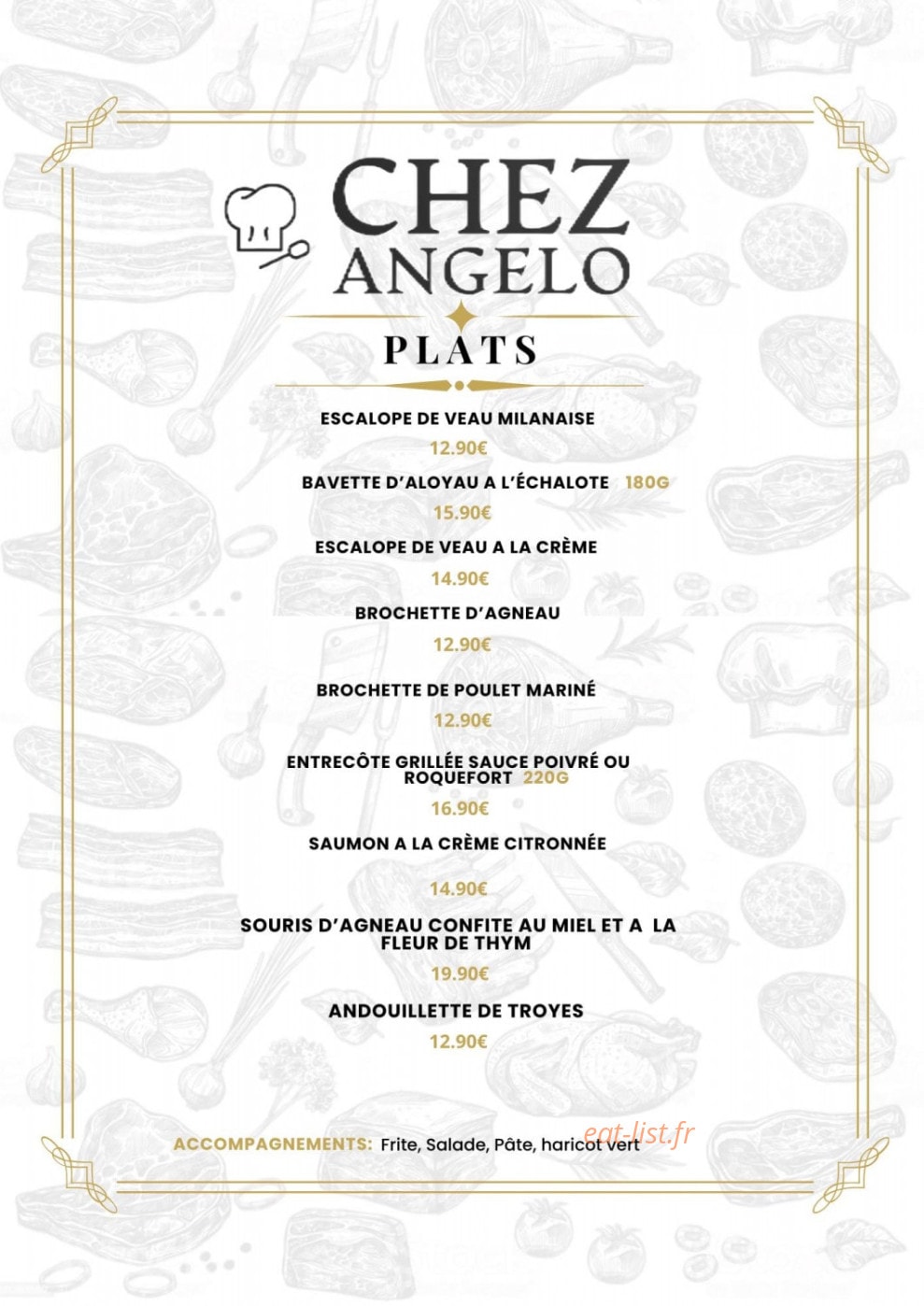 Chez Angelo — carte page 3