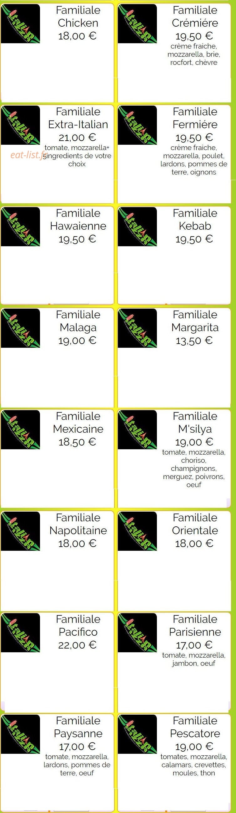 Italian Pizza — carte page 17