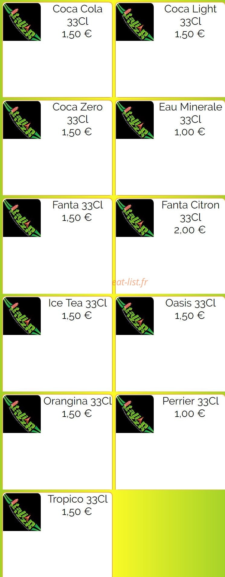 Italian Pizza — carte page 8