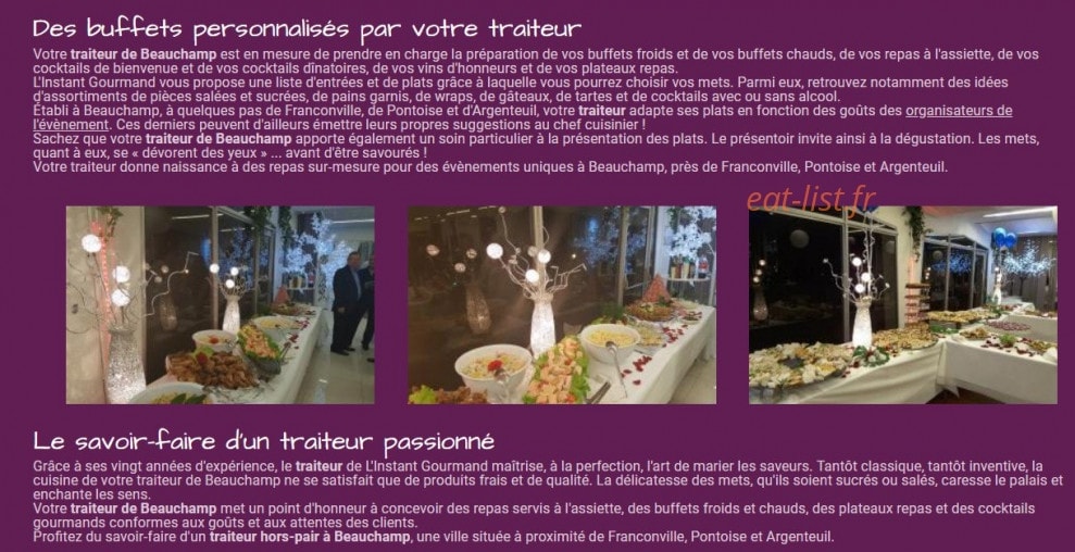 L'Instant Gourmand — carte page 1
