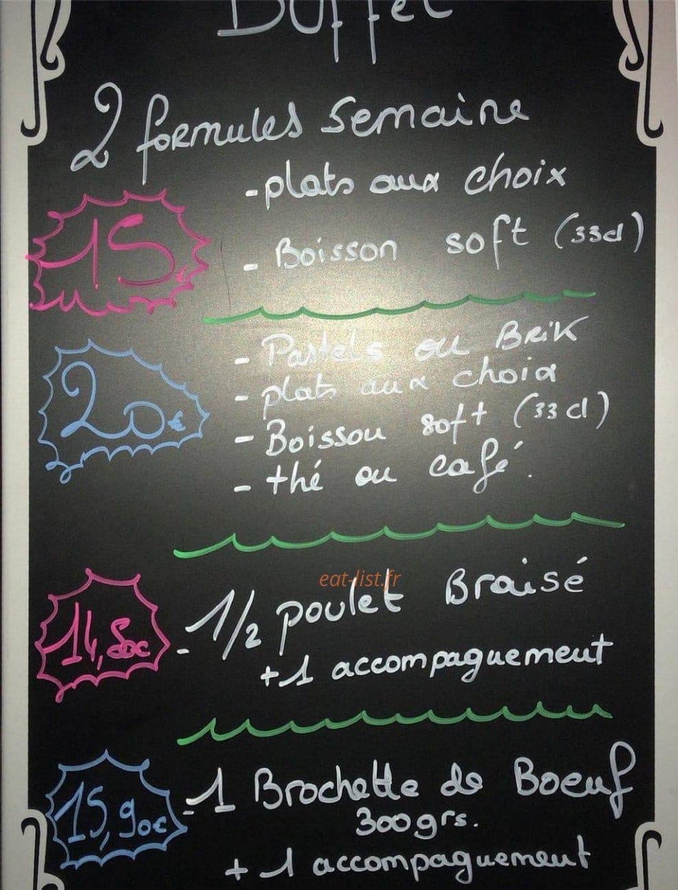Le traditionnel — carte page 1