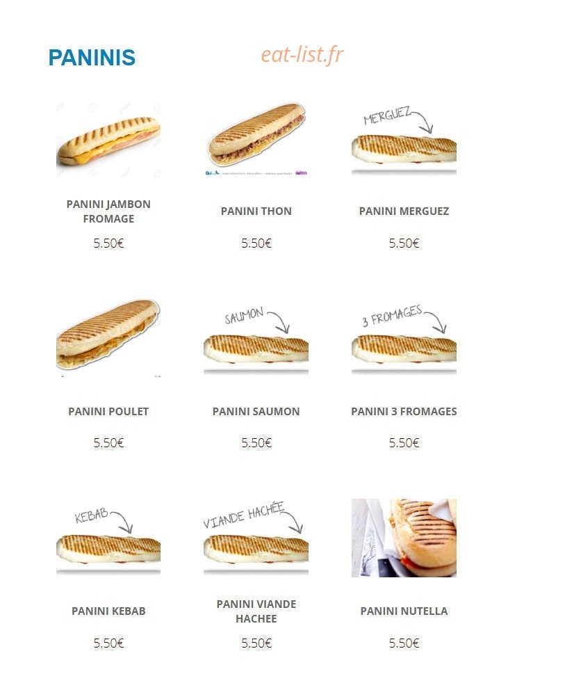 Alliance Pizza — carte page 3