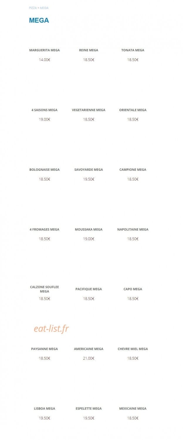Alliance Pizza — carte page 15