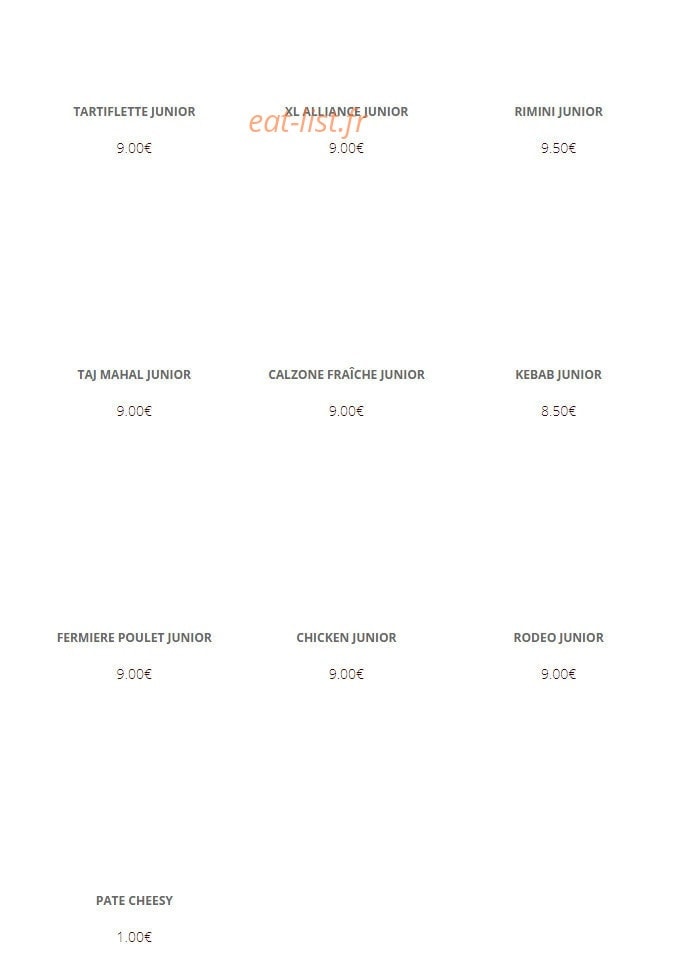 Alliance Pizza — carte page 12