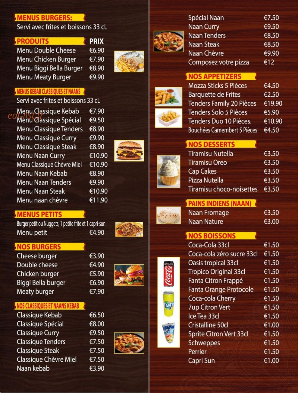 Bella Pizza — carte page 2