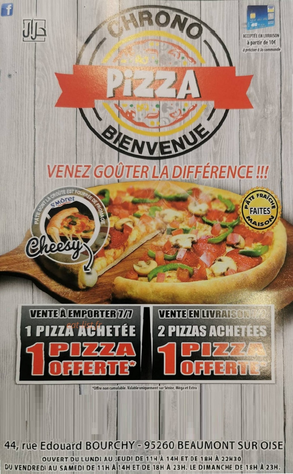 Chrono Pizza — carte page 1