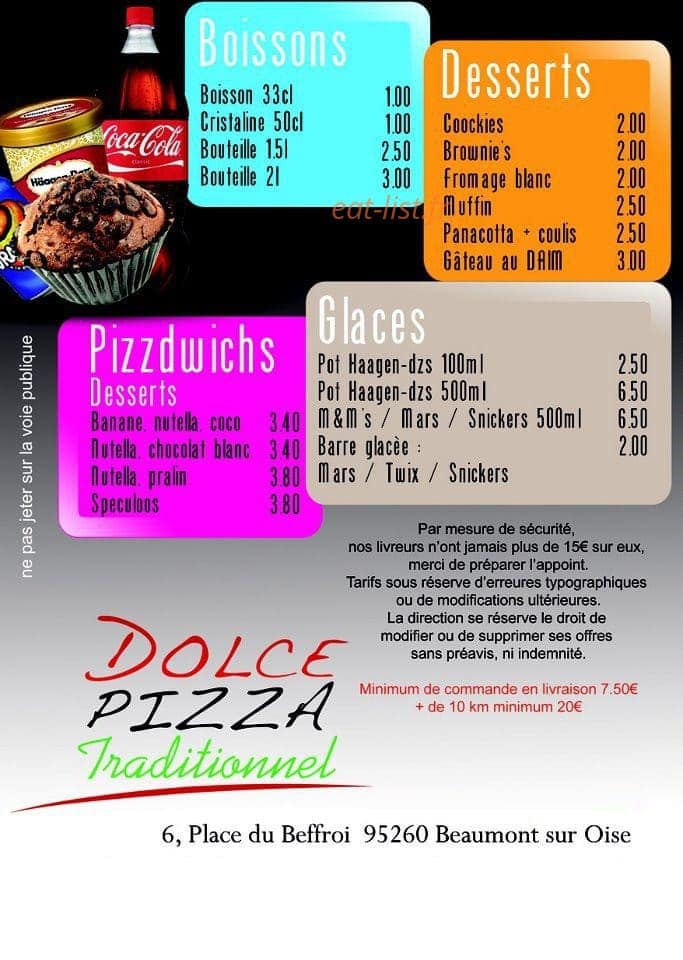 Dolce Pizza — carte page 4