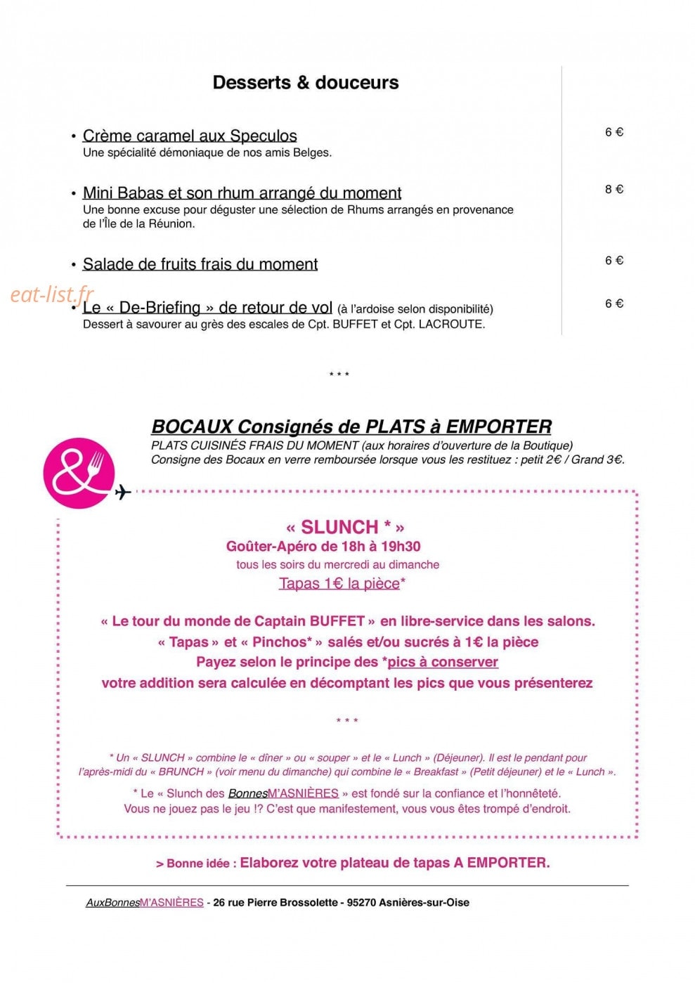 Aux Bonnes M'Asnieres — carte page 4