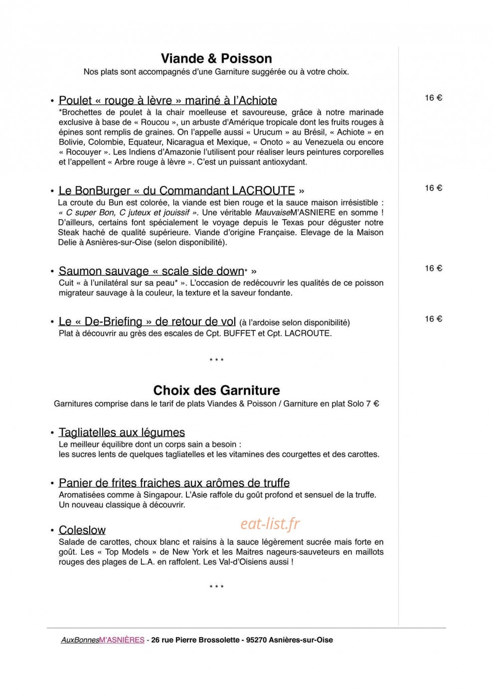 Aux Bonnes M'Asnieres — carte page 3