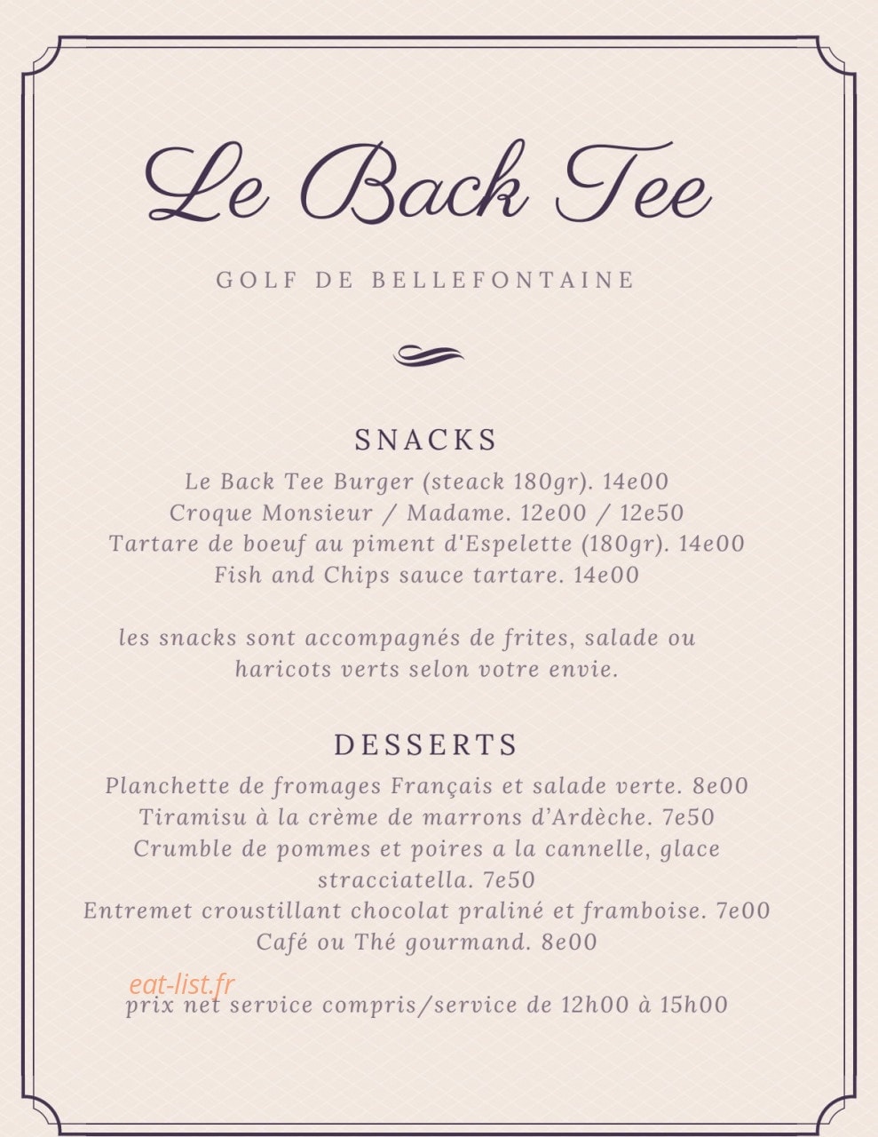 Le Back Tee — carte page 2