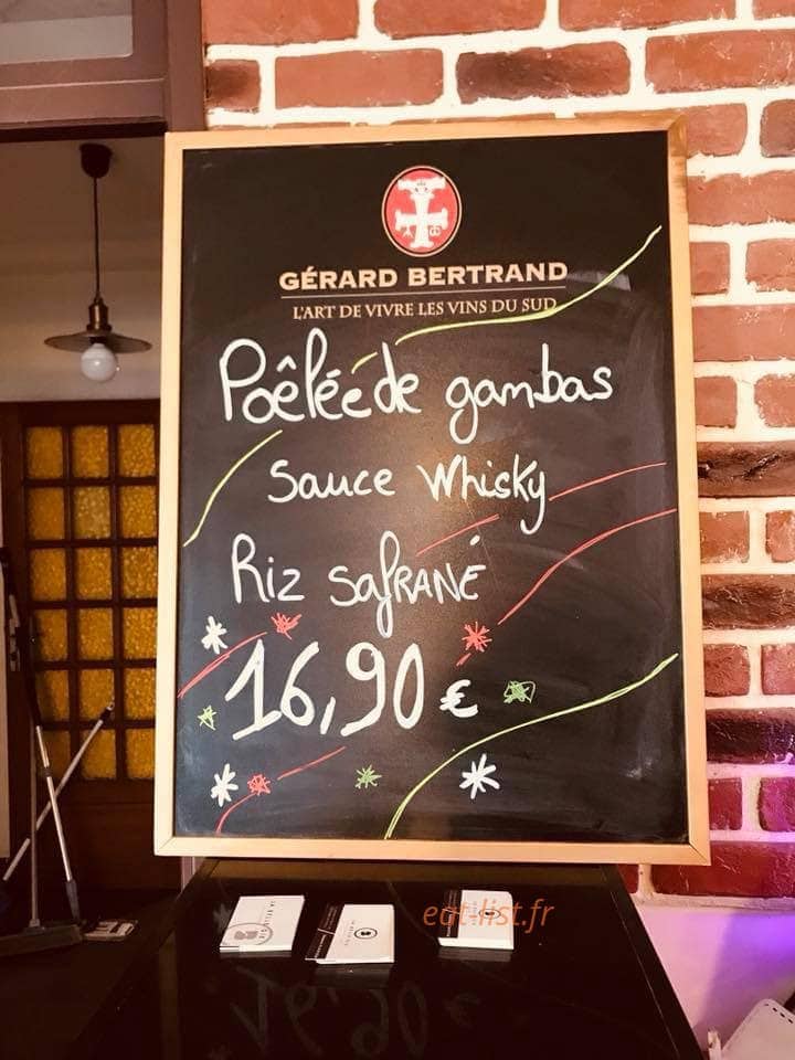Carte et menu de La Belle Oie à Belloy en France — Exemple de menu