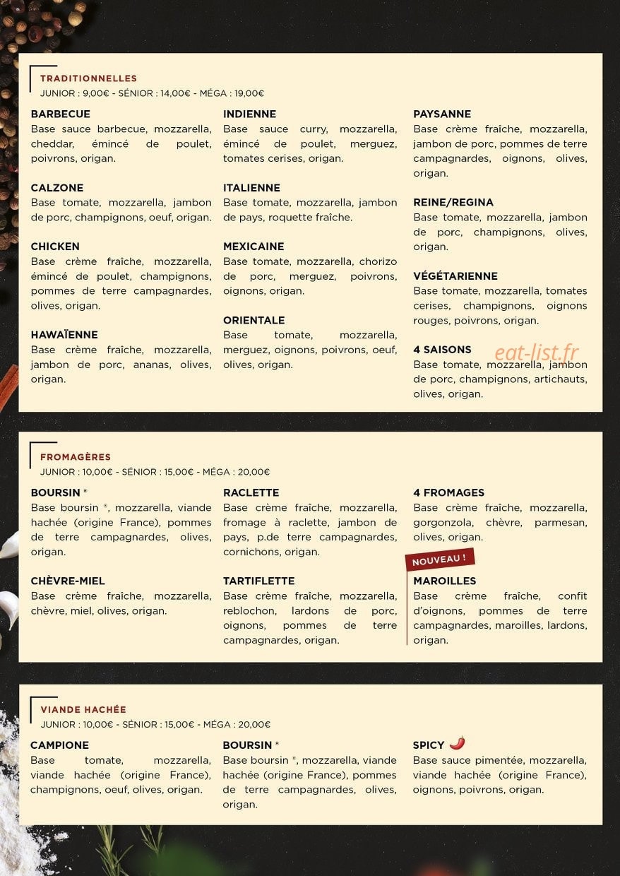 Papa Pizza — carte page 2