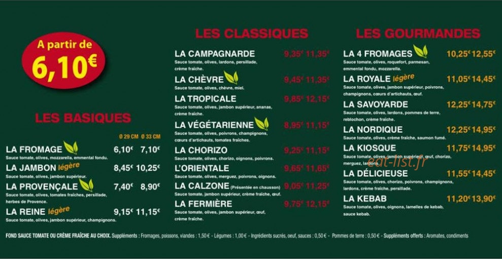 Le Kiosque à Pizzas à Luzarches - menu et photos