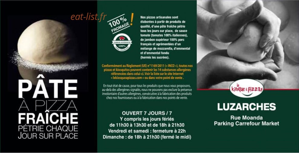 Le Kiosque à Pizzas — carte page 1