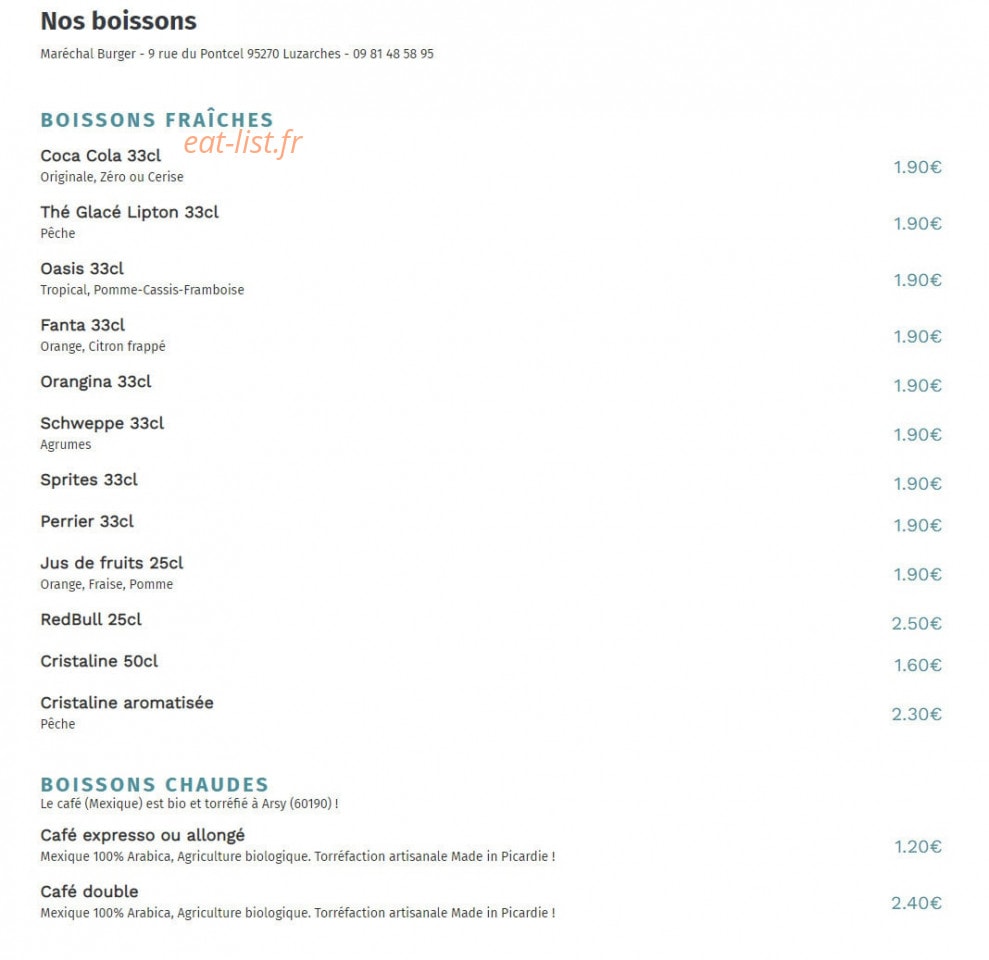 Maréchal Burger — carte page 4