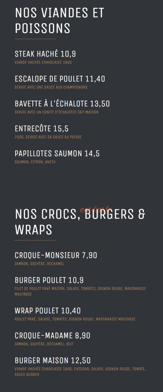 O'Bistrot des Frangins — carte page 3