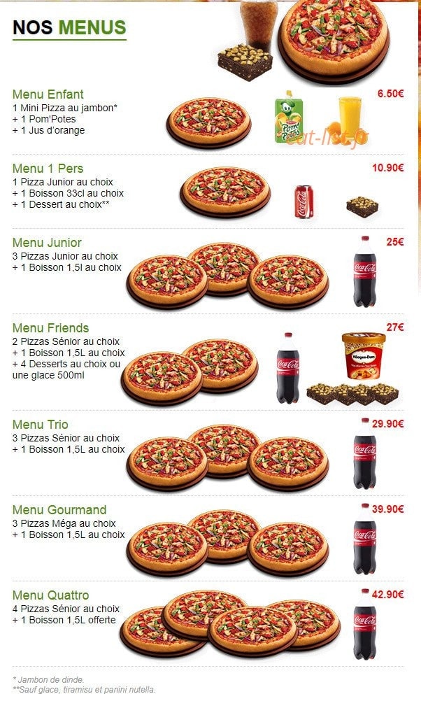 Urban Pizza — carte page 5