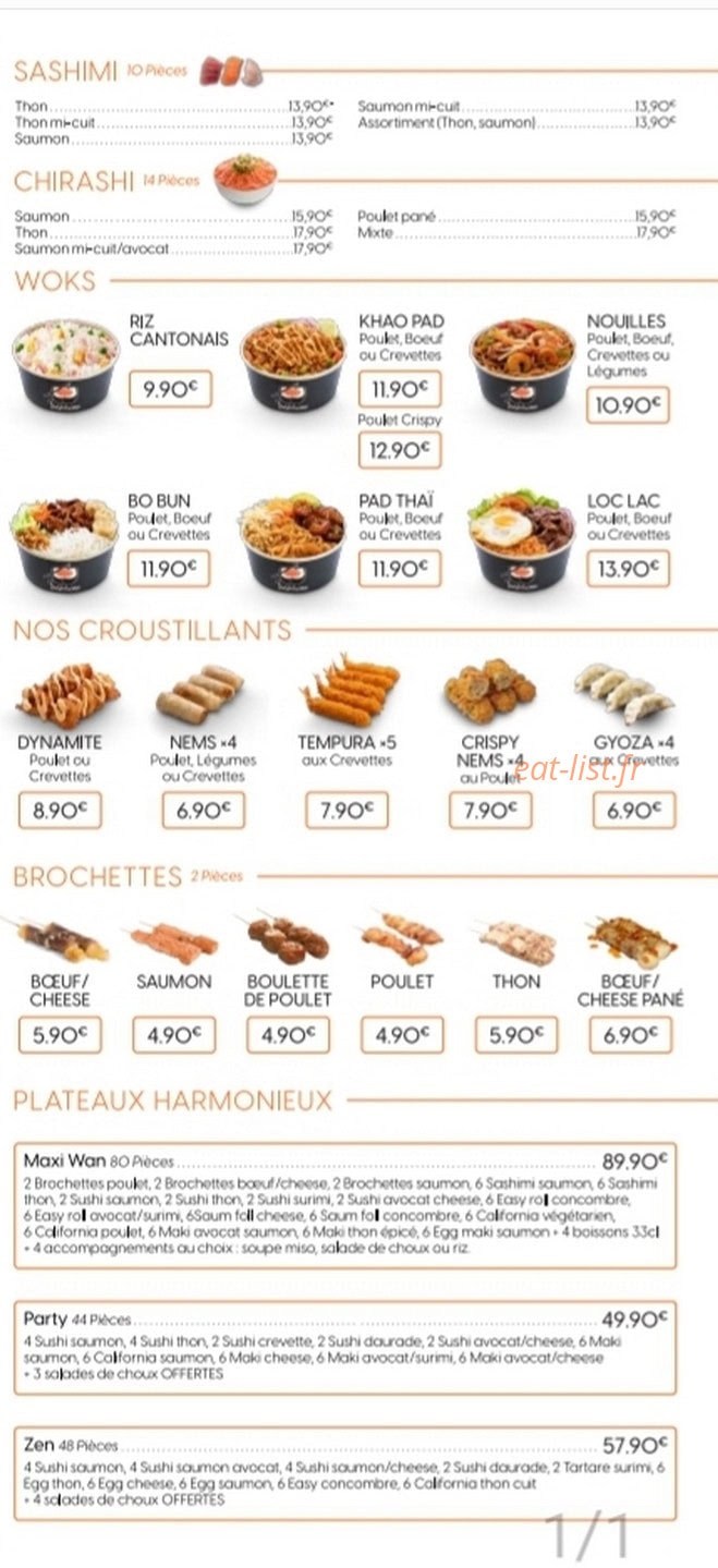 Sushi Wan — carte page 4