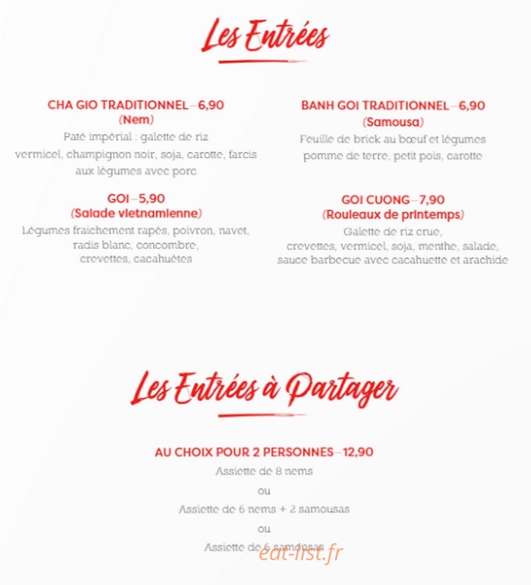 Thi Reo Restaurant — carte page 1