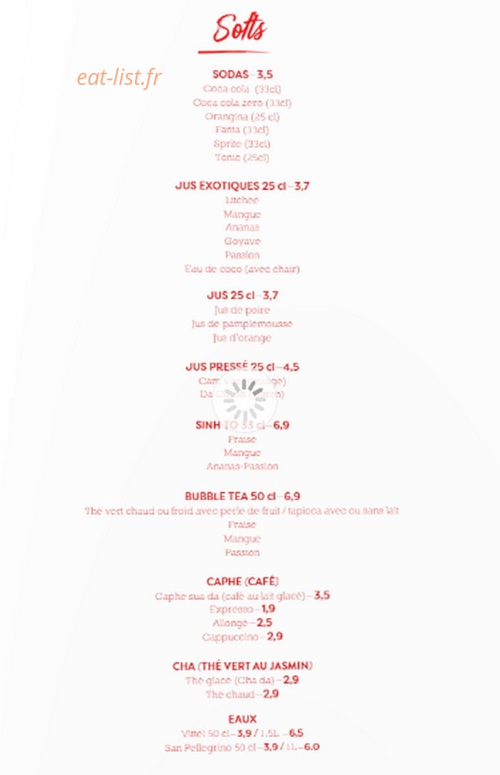 Thi Reo Restaurant — carte page 3