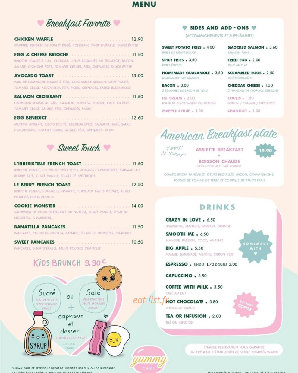 Yummy Cake — carte page 1