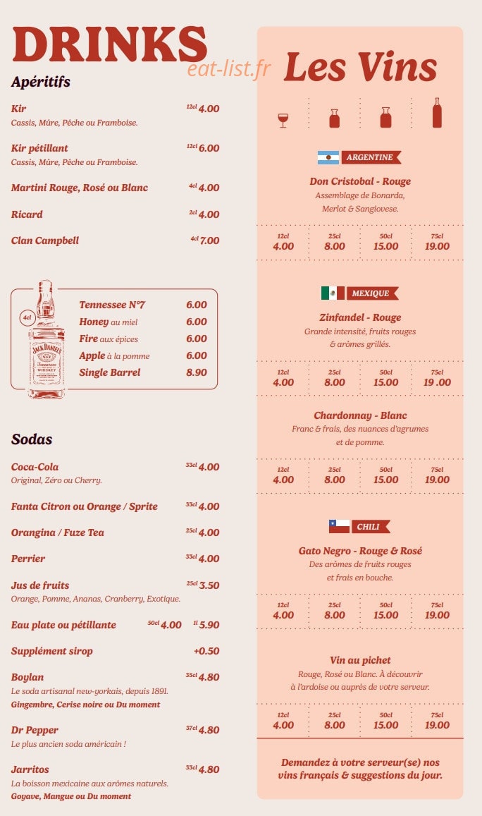 Garrett Meal's — carte page 13