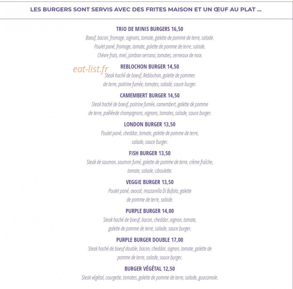 Le Purple — carte page 3
