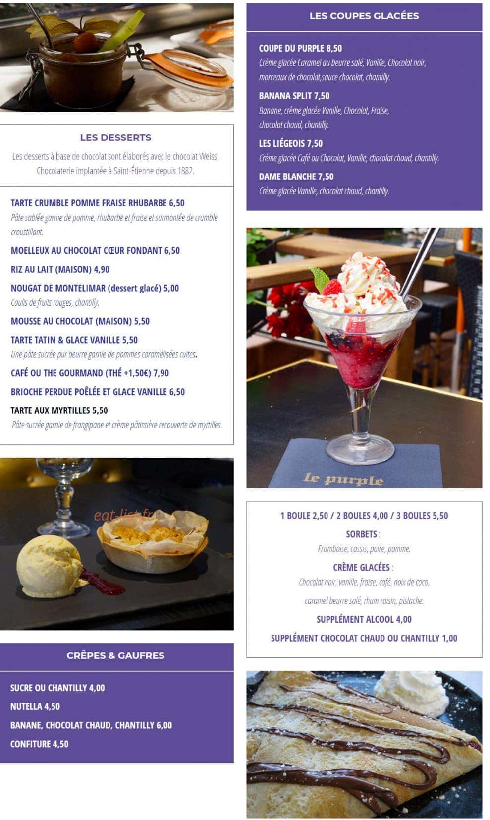 Le Purple — carte page 6
