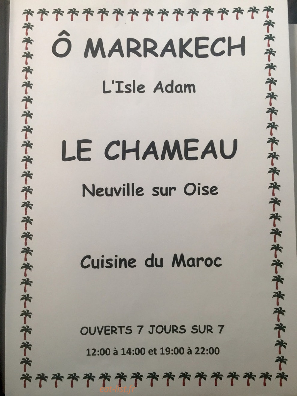 Ô Marrakech — carte page 1