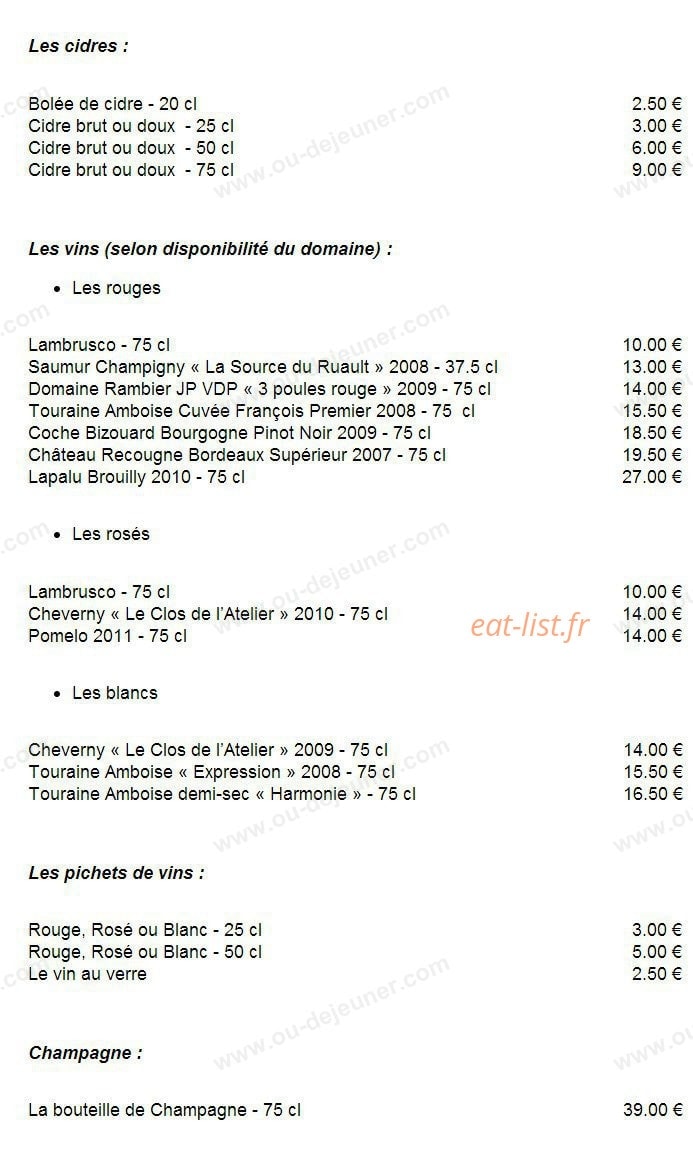 La Parenthese Gourmande — carte page 3
