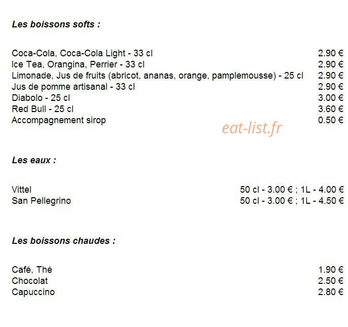 La Parenthese Gourmande — carte page 2