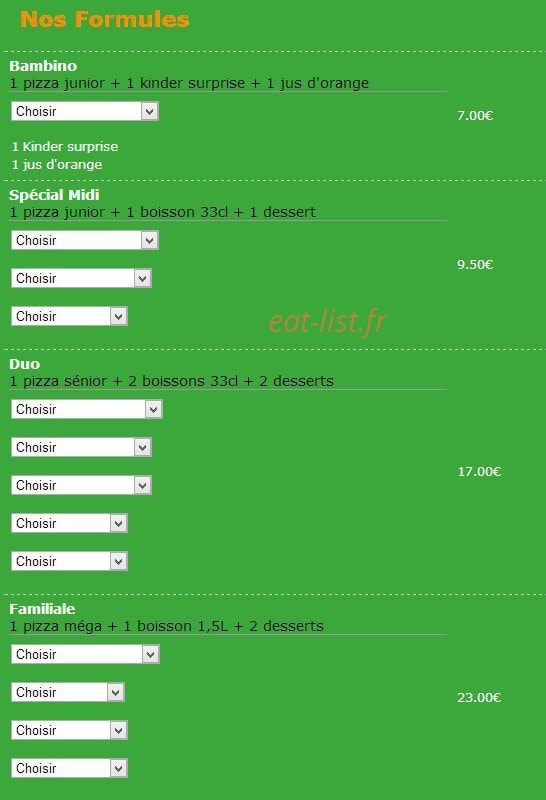 Allo pizza 95 — carte page 12