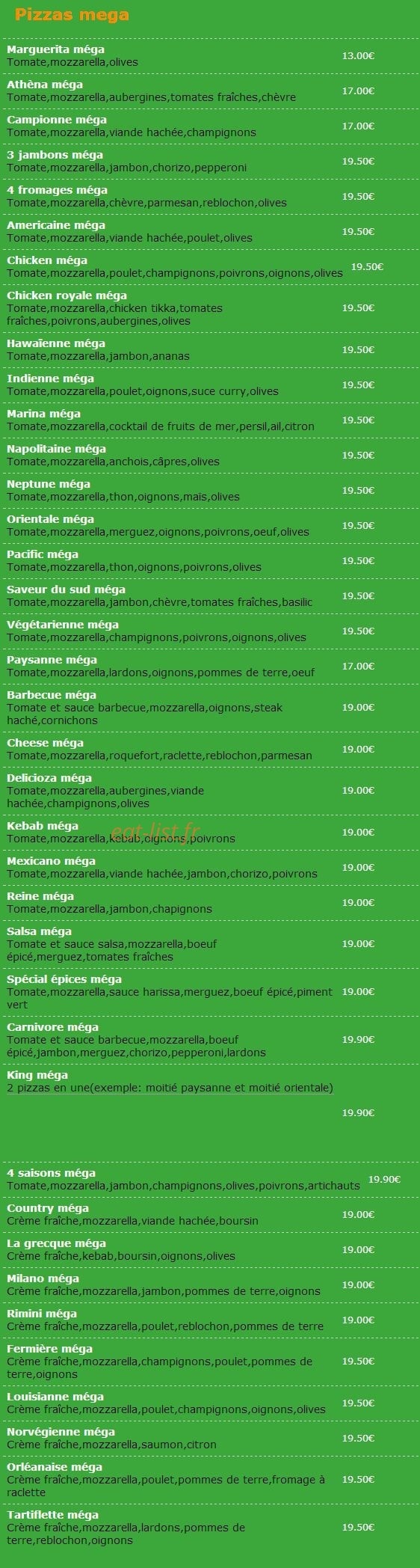 Allo pizza 95 — carte page 3