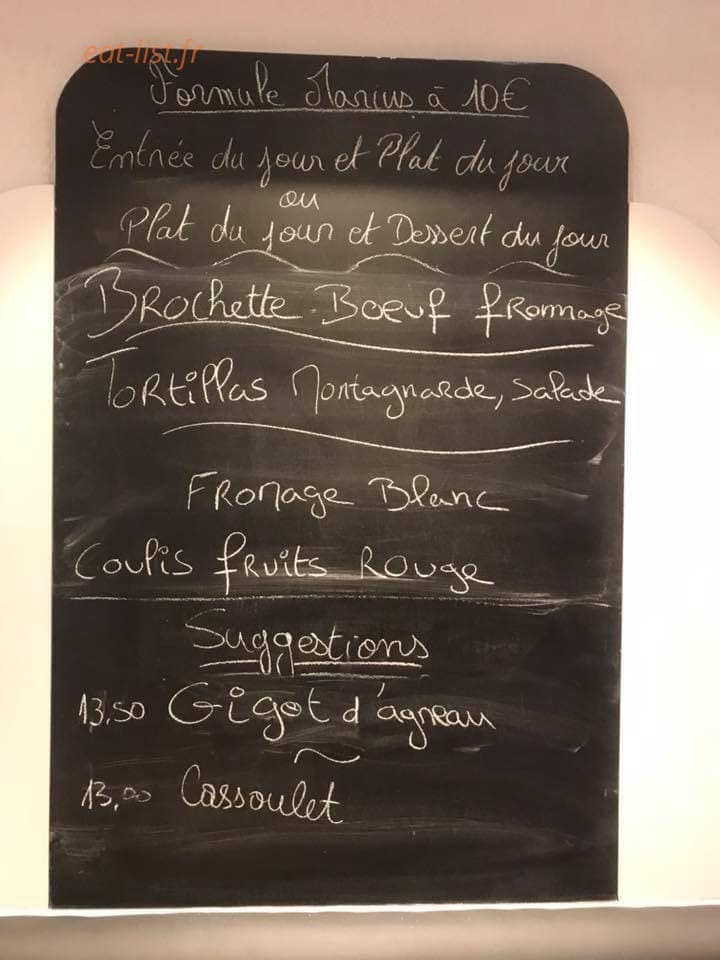 Chez Marius — carte page 1