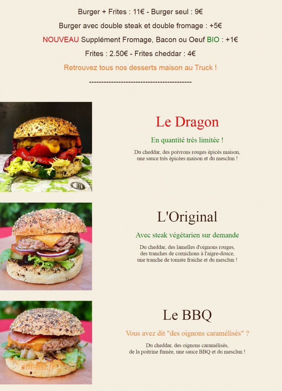 L'Arrêt Gourmand — carte page 1