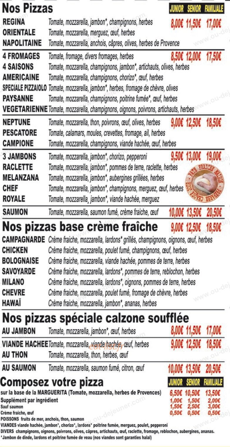 Speed Allo Pizza — carte page 2